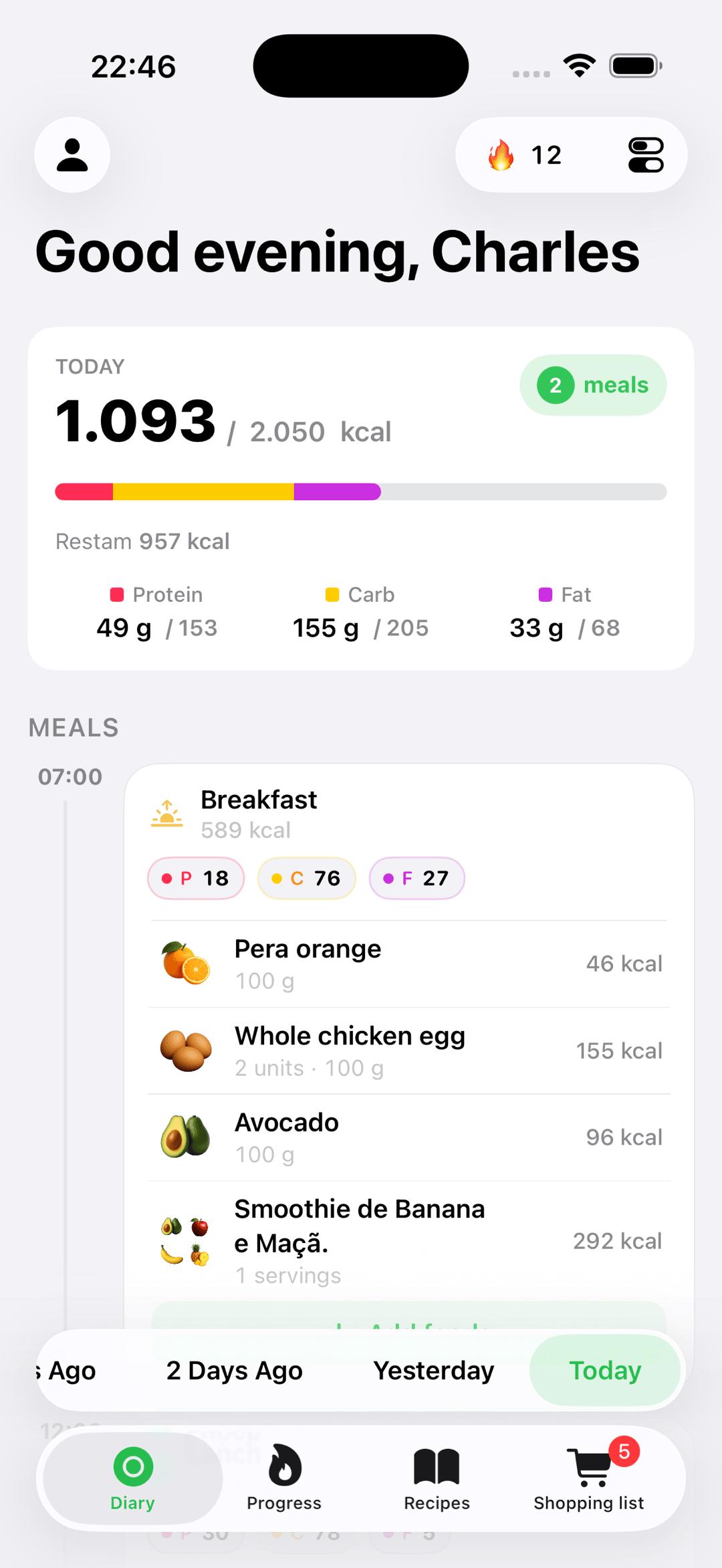 Bacuri home and meal timeline